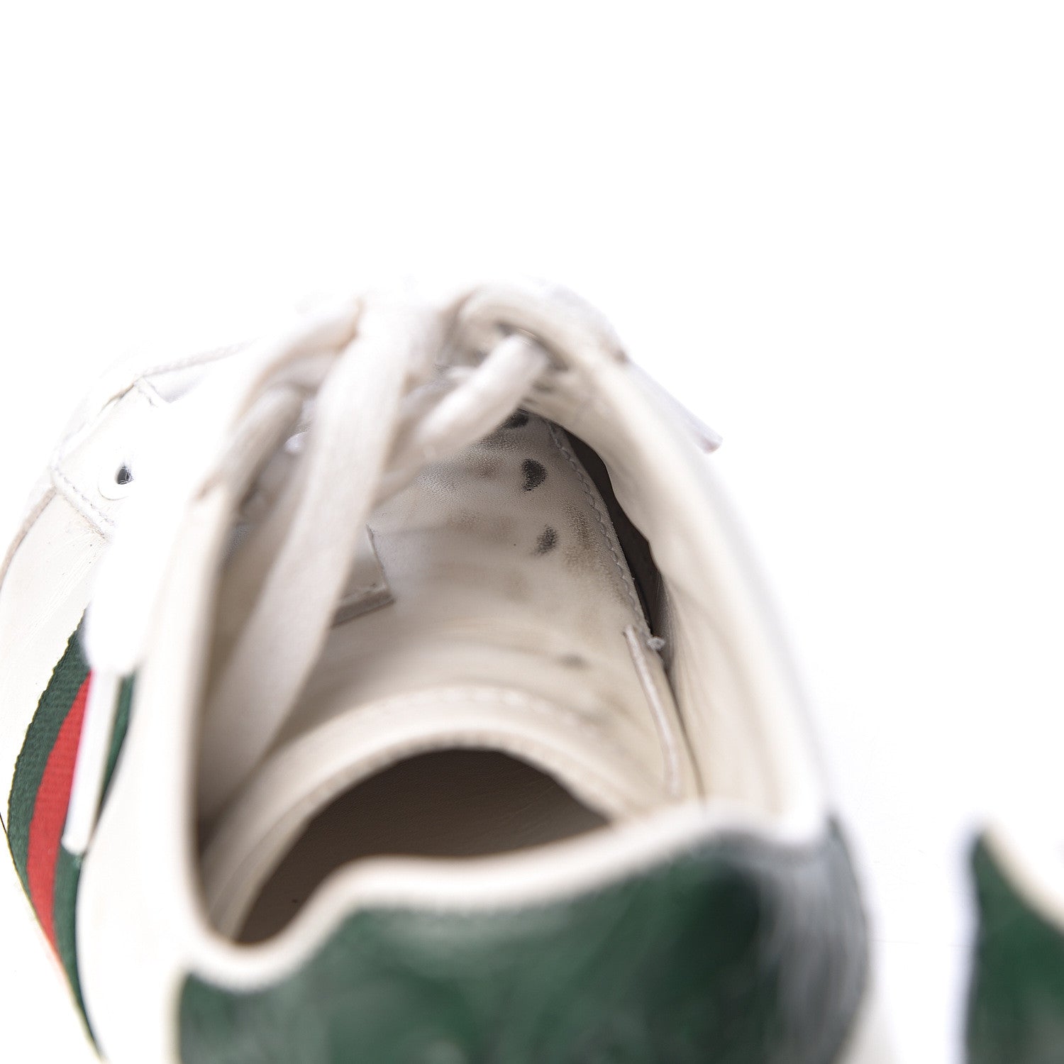 Gucci Calfskin Crocodile Web Womens Ace Sneakers 35 White Green 10 of 16