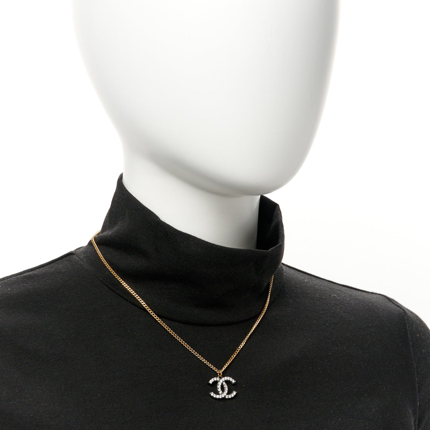 Crystal Lock Symbols CC Necklace Gold Ruthenium
