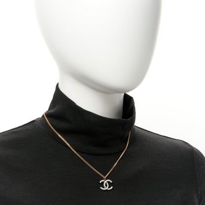 Chanel Crystal Lock Symbols CC Necklace Gold Ruthenium 2 of 5