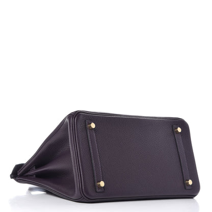 Hermes Taurillon Clemence Birkin 30 Raisin 5 of 39
