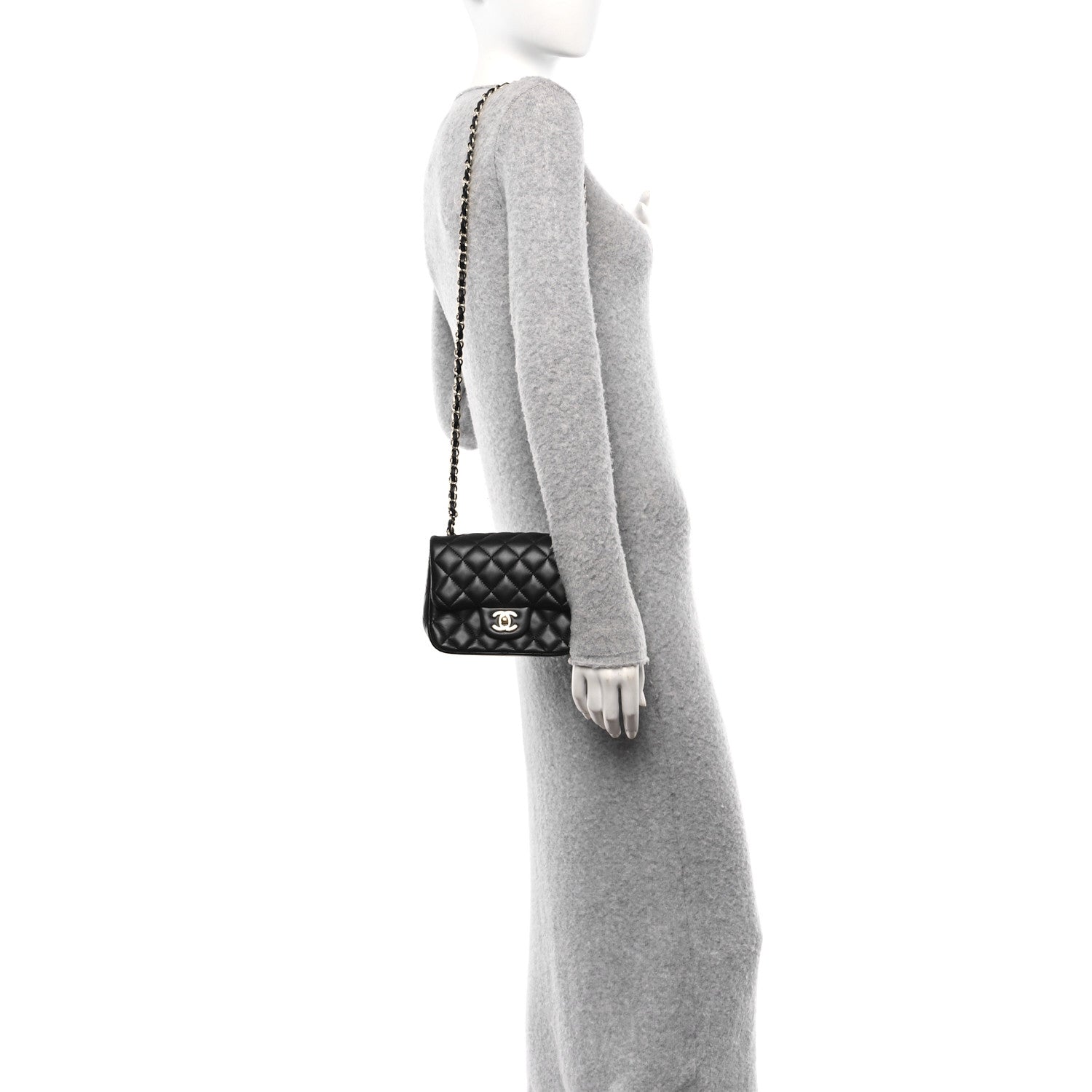 Chanel Lambskin Quilted Mini Square Flap Black 2 of 11