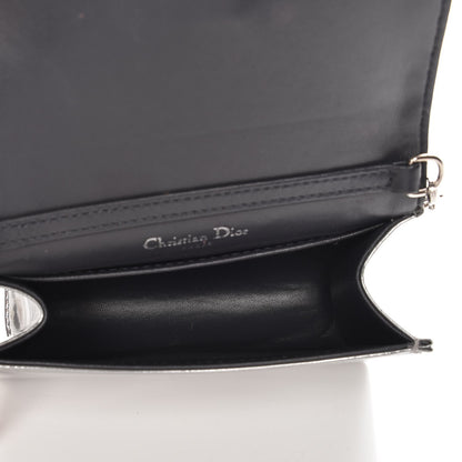 Christian Dior Metallic Patent Micro-Cannage Baby Diorama Flap Bag Silver 5 of 7