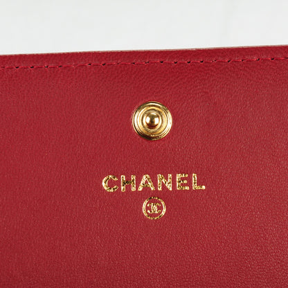 Chanel Lambskin Quilted Large Boy Flap Wallet Dark Red 5 of 8