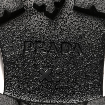 Prada Spazzolato Rois Re-Nylon Metal Triangle Logo Monolith Pouch Pocket 55mm Tall Boots 36 Black 8 of 11