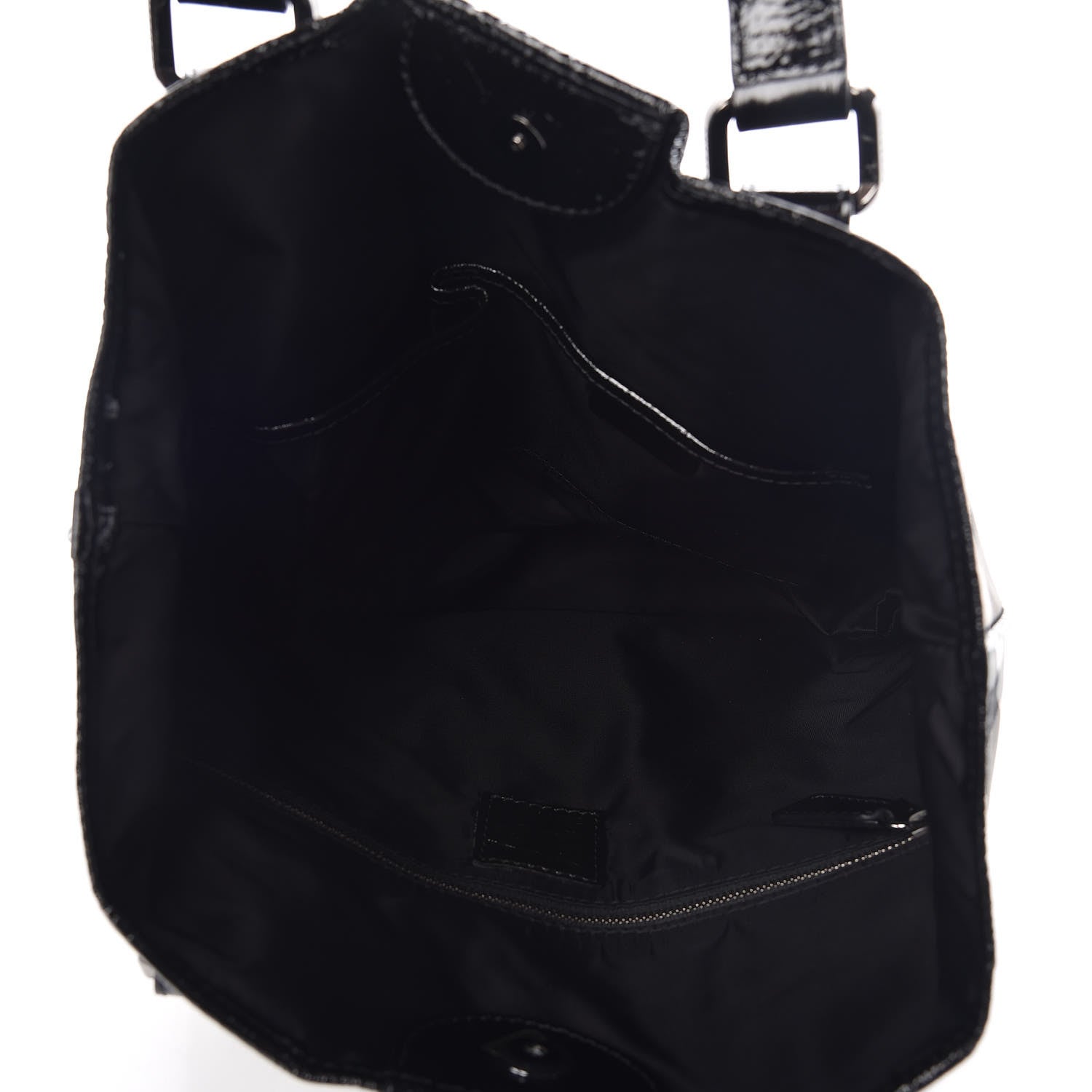 Burberry Patent Trim Smoked Check Tote Black 5 of 14