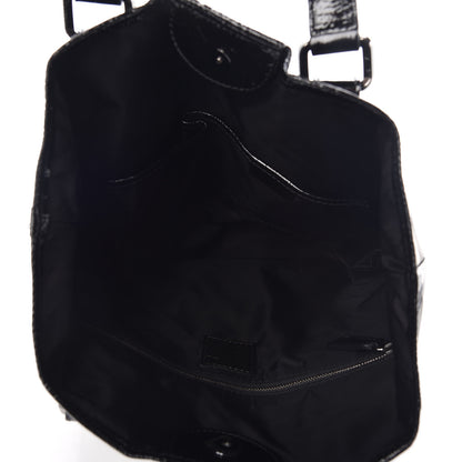 Burberry Patent Trim Smoked Check Tote Black 5 of 14