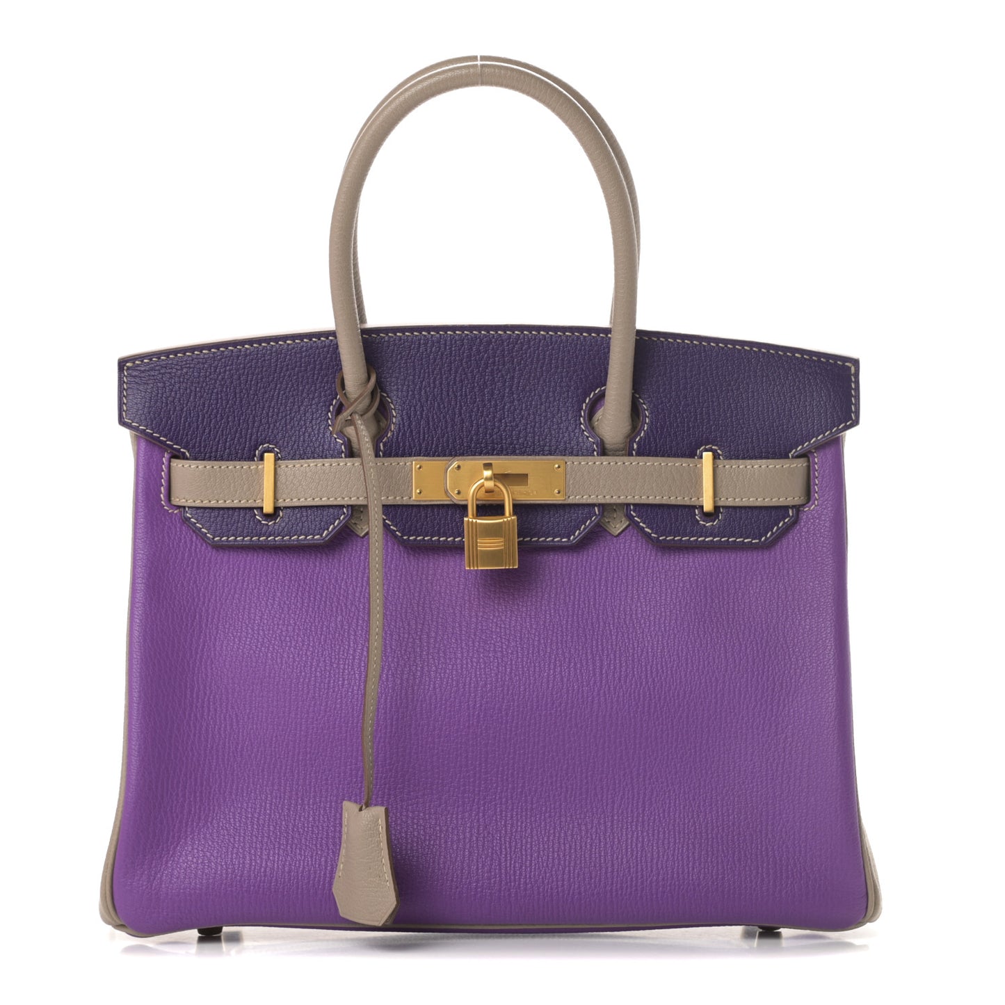 Chevre Mysore Horseshoe Birkin 30 Parme Violet Gris Tourterelle