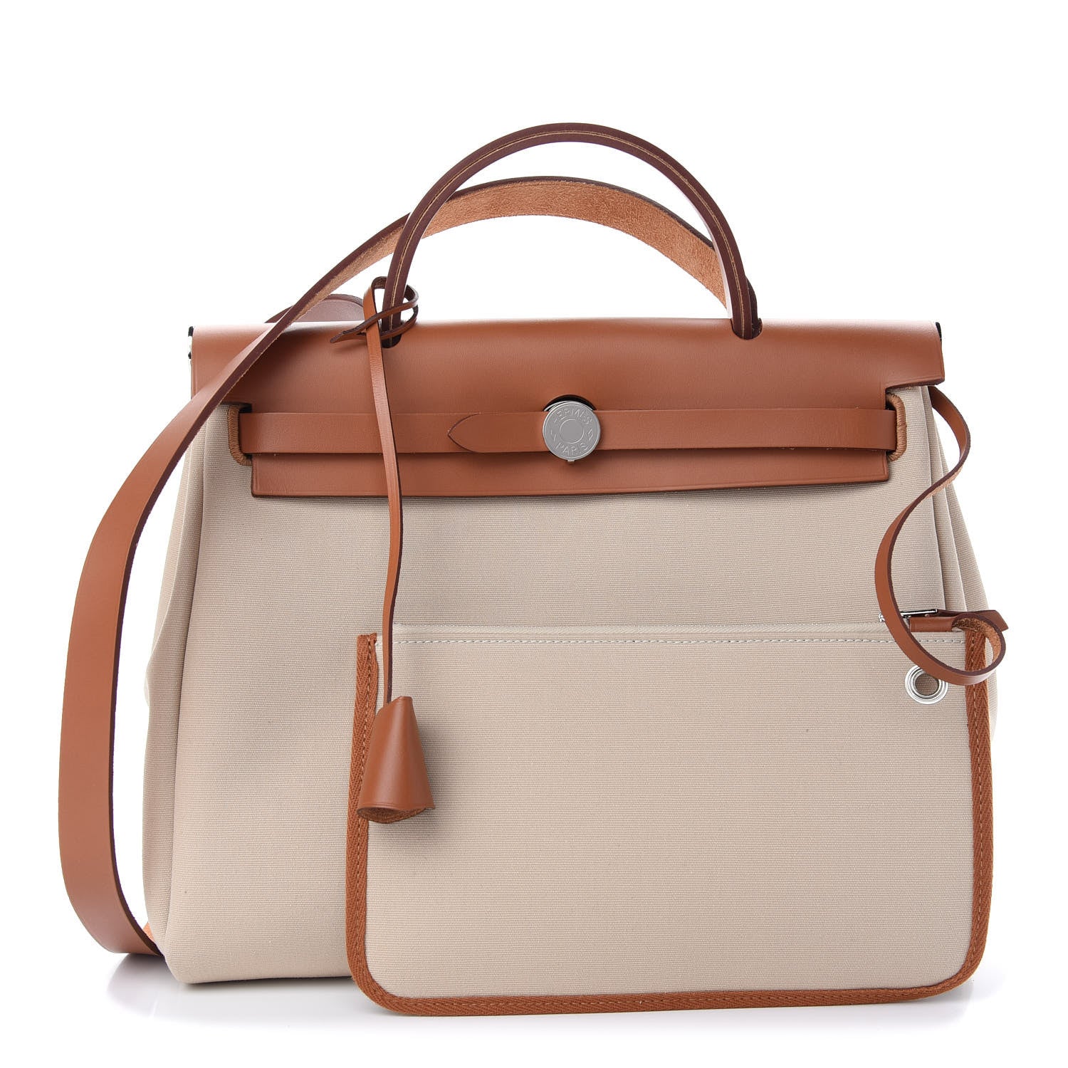 Hermes Vache Hunter Toile Herbag Zip 31 PM Trench Gold 1 of 9