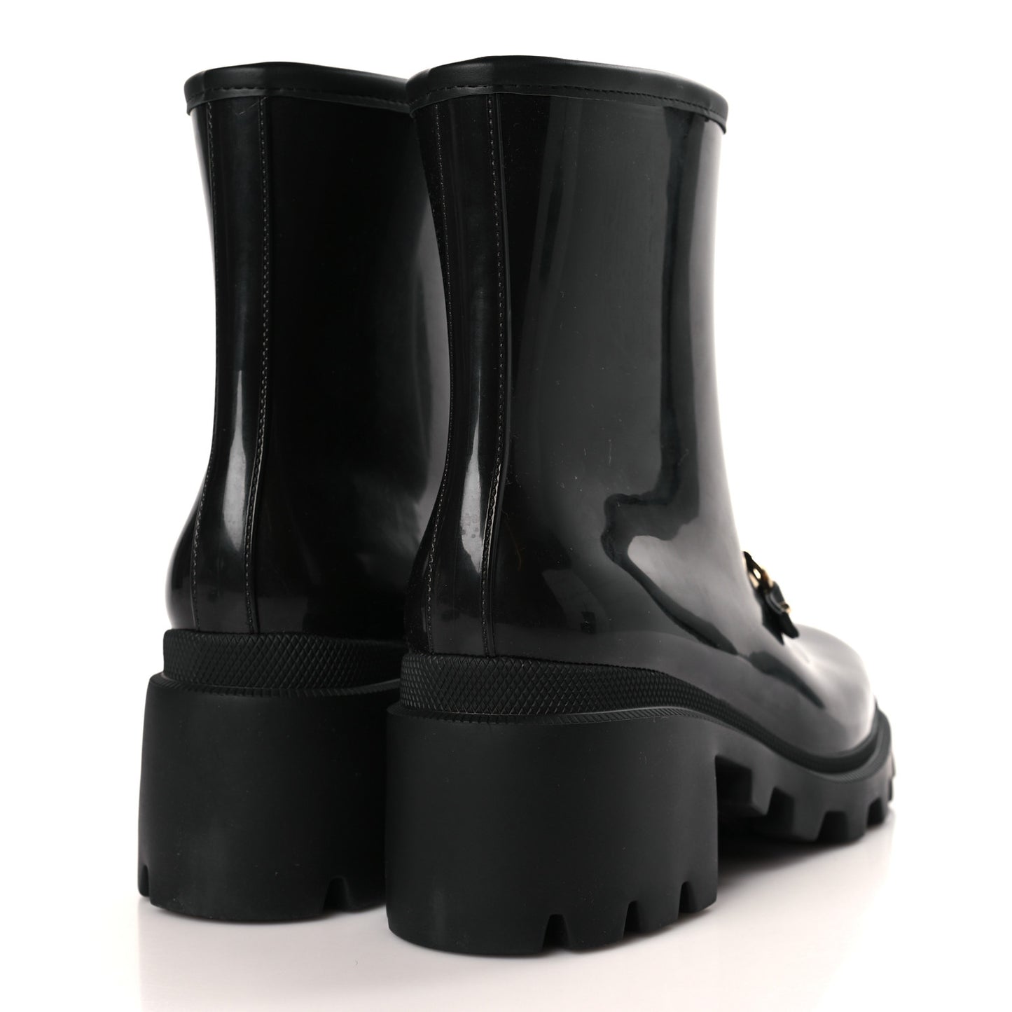 Rubber Womens Horsebit Ankle Boots 39 Black