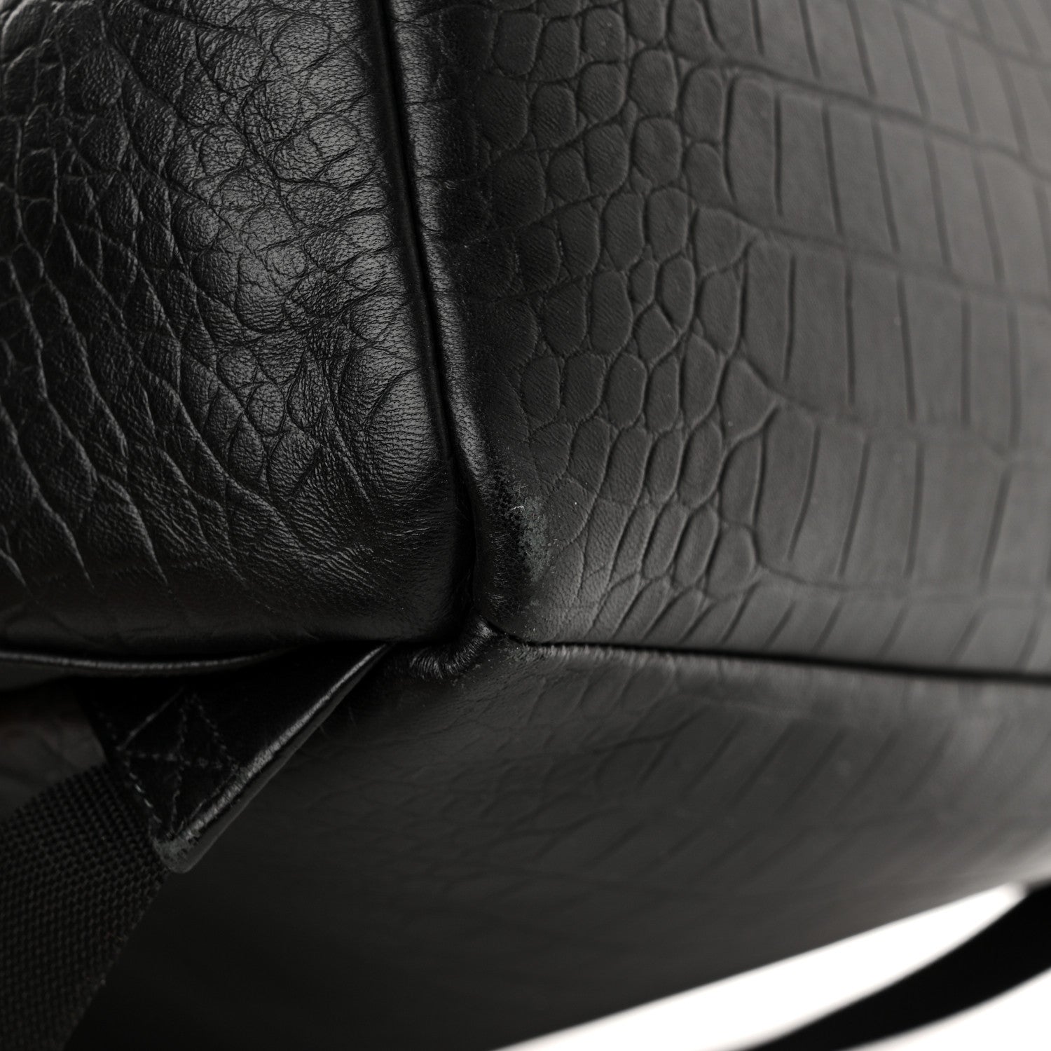 Balenciaga Calfskin Logo Crocodile Embossed Everyday Backpack Black 12 of 15