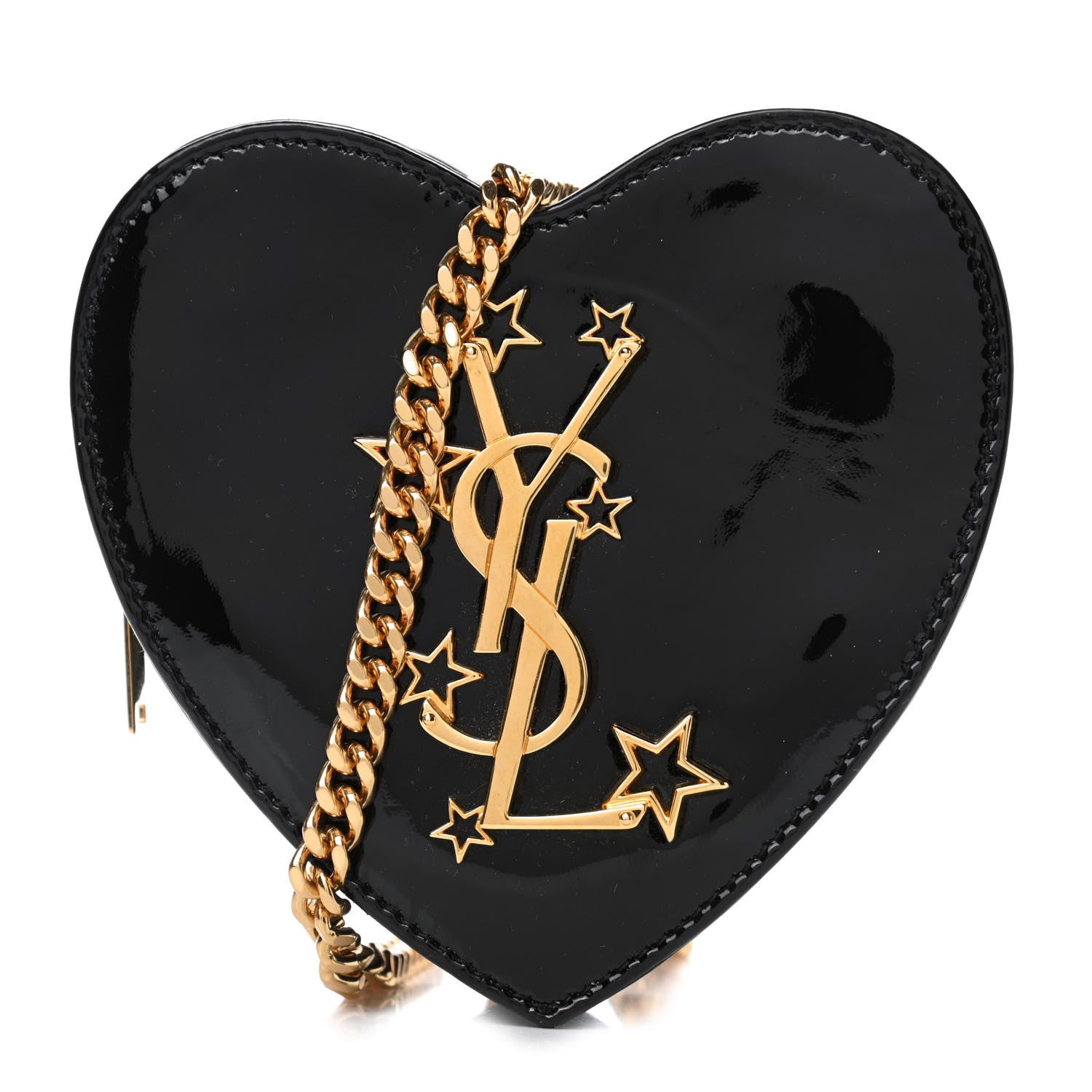 Saint Laurent Patent Small Love Heart Chain Bag Black 1 of 4