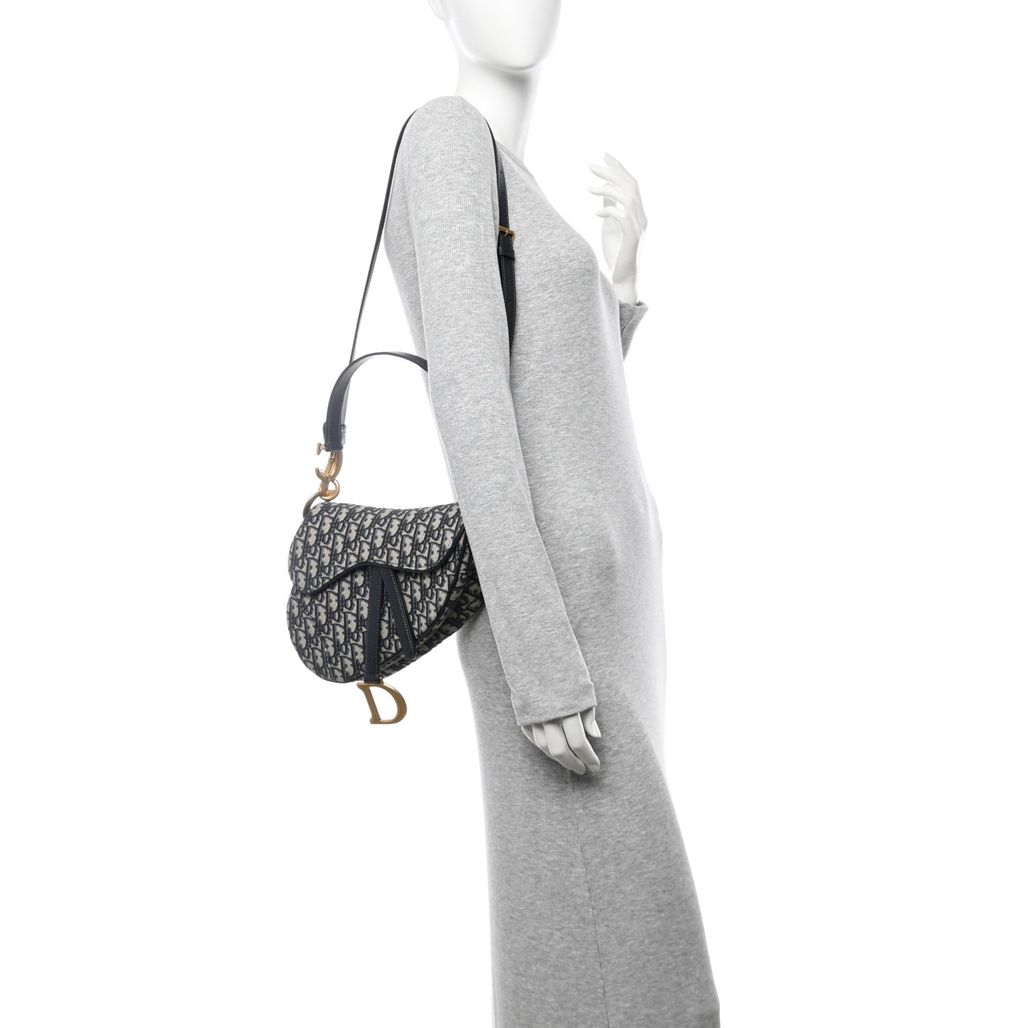 Oblique Saddle Bag With Strap Blue