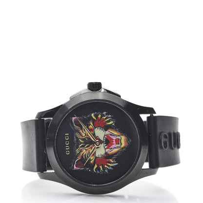 Gucci PVD Stainless Steel Rubber 38mm G-Timeless Angry Cat Quartz Watch Black 2 of 8