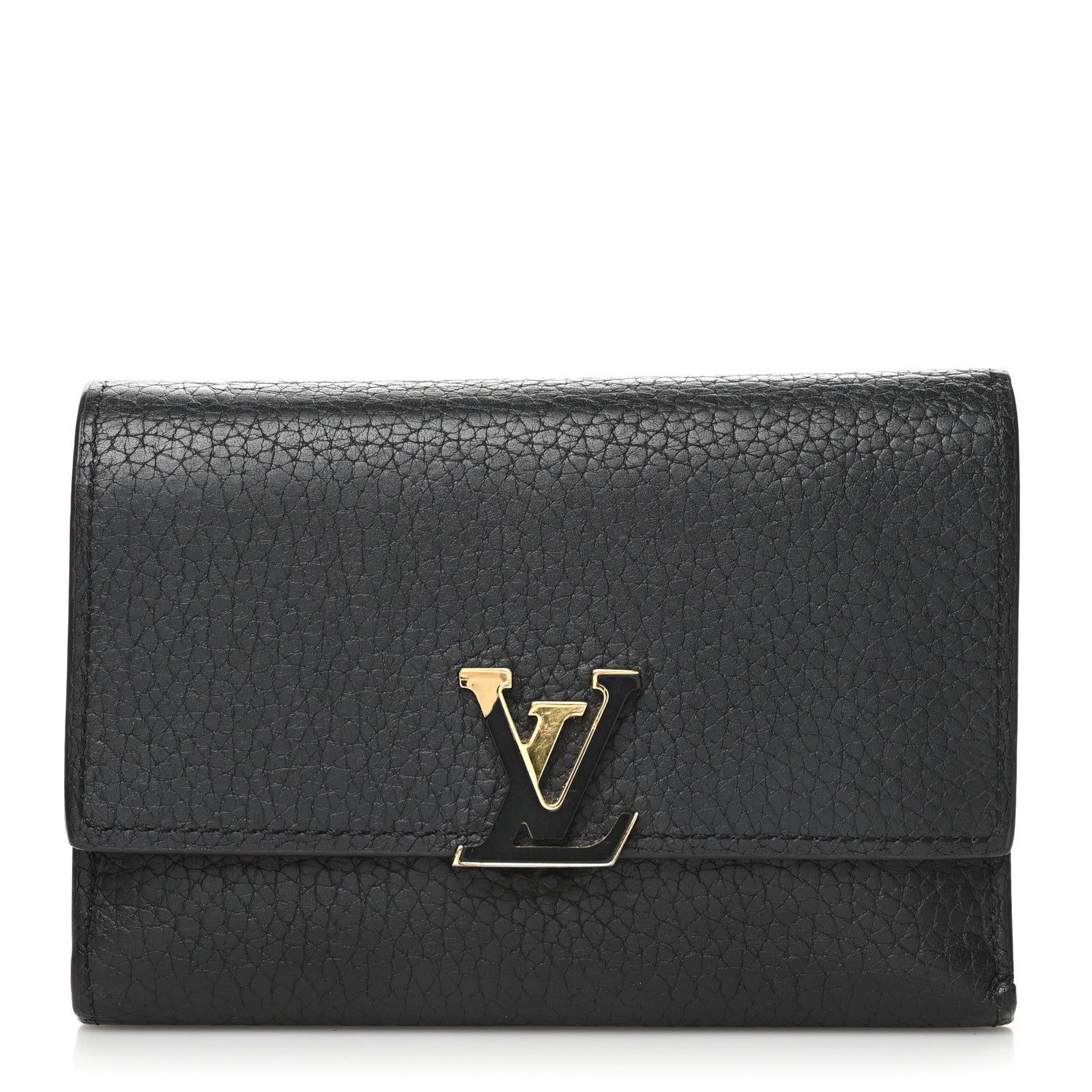 Louis Vuitton Taurillon Capucines Compact Wallet Black 1 of 14