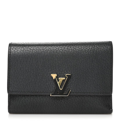 Louis Vuitton Taurillon Capucines Compact Wallet Black 1 of 14