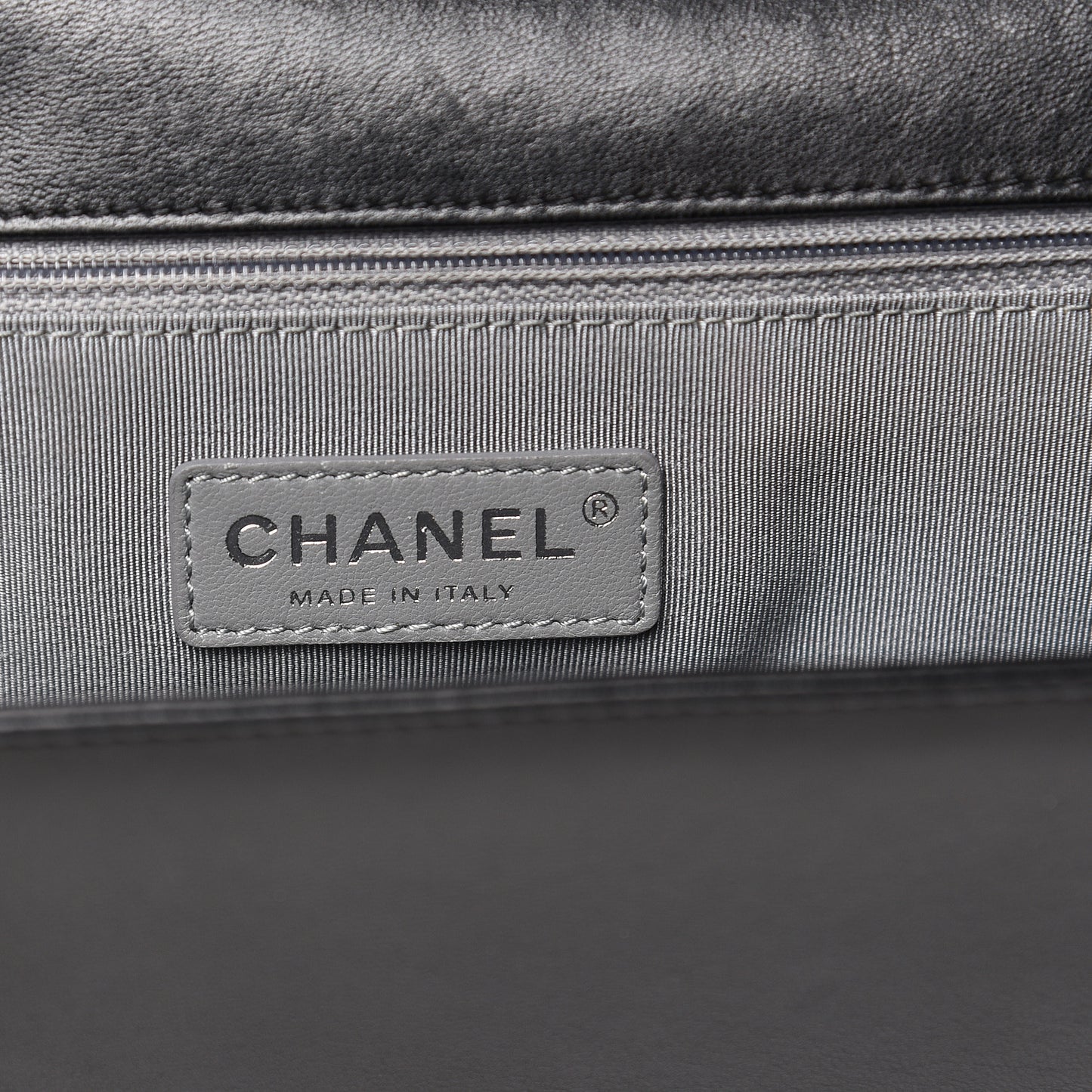 Lambskin Quilted Large Boy Flap Black