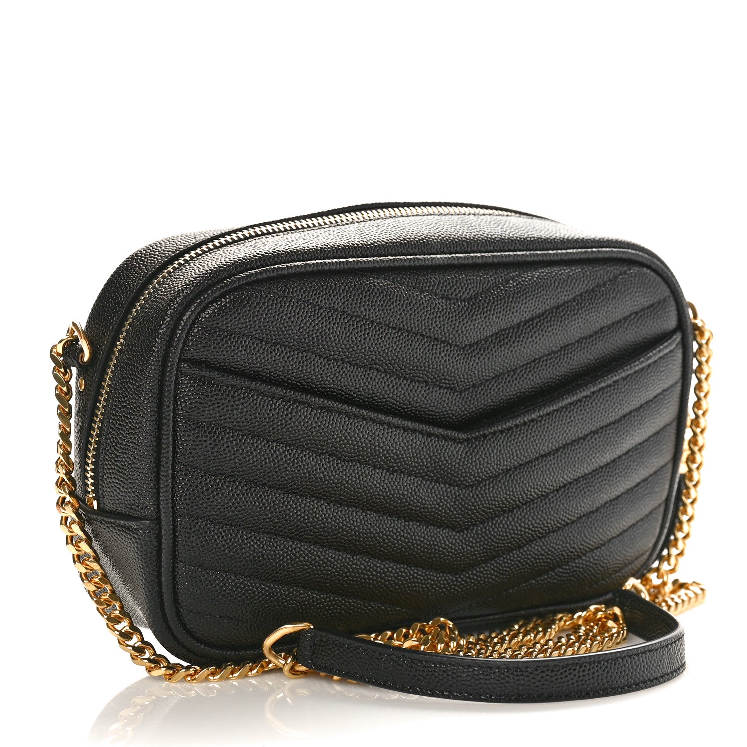 Saint Laurent Grain De Poudre Matelasse Monogram Mini Lou Camera Bag Black 2 of 8