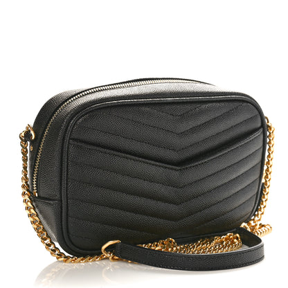 Saint Laurent Grain De Poudre Matelasse Monogram Mini Lou Camera Bag Black 2 of 8