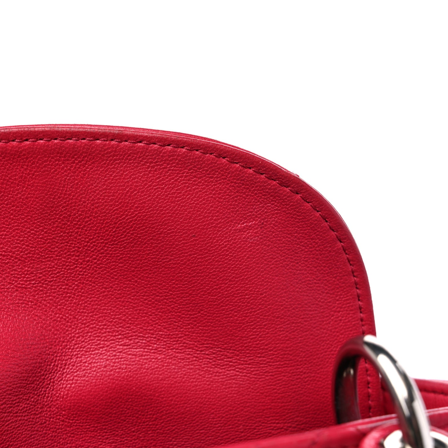 Lambskin Cannage Mini Lady Dior Fuchsia