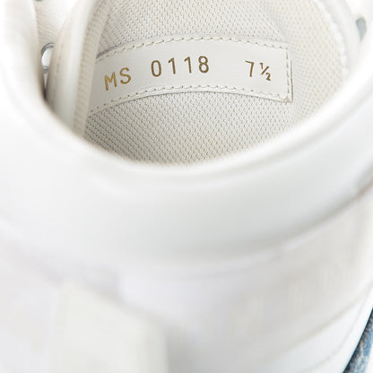 Louis Vuitton Calfskin Monogram Denim Rivoli High Top Sneakers 7.5 White 10 of 16