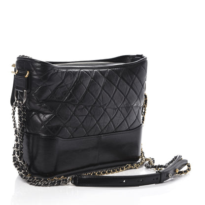 Chanel Aged Calfskin Quilted Medium Gabrielle Hobo Black 3 of 10