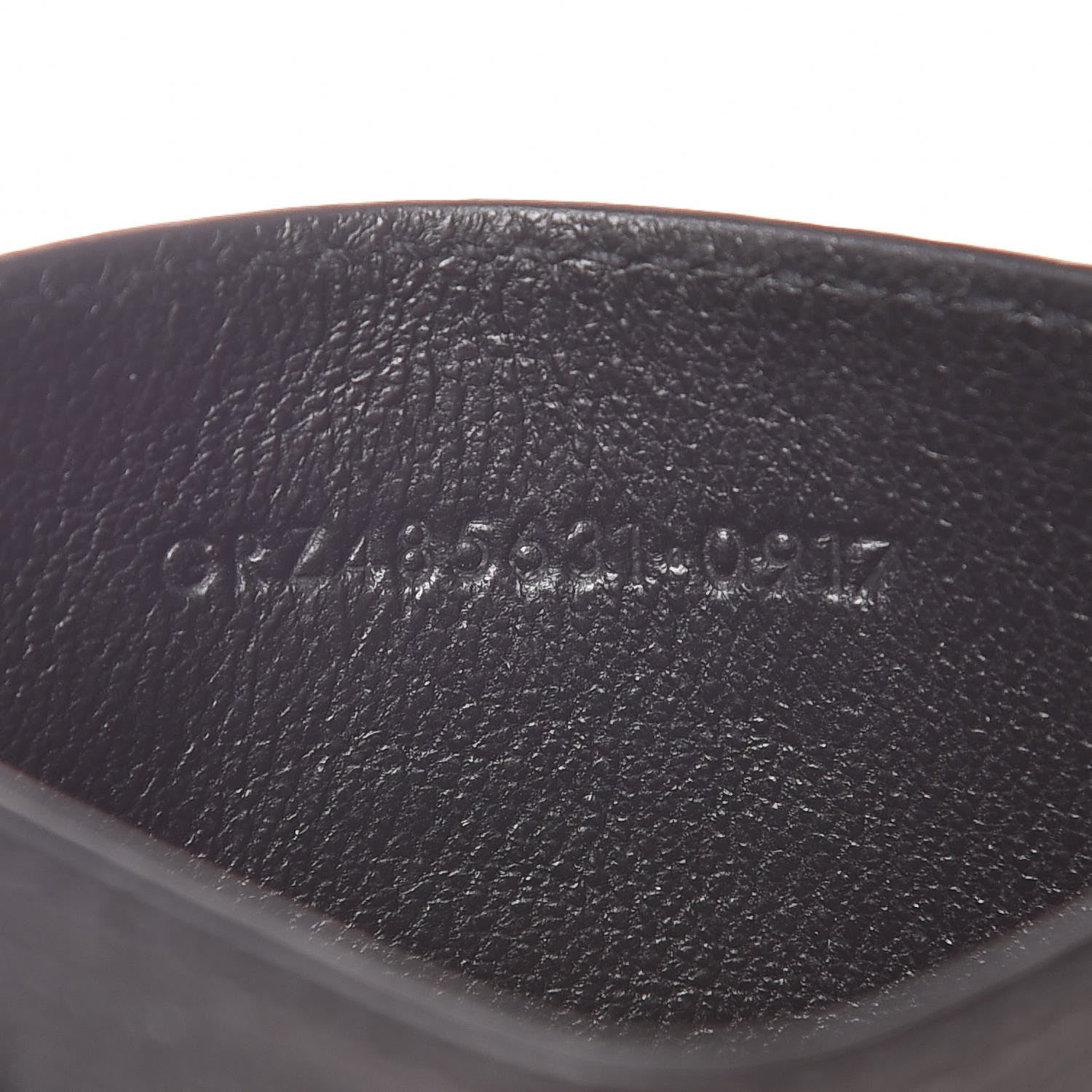 Saint Laurent Calfskin Crocodile Embossed Monogram Credit Card Case Black 7 of 12
