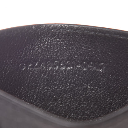 Saint Laurent Calfskin Crocodile Embossed Monogram Credit Card Case Black 7 of 12