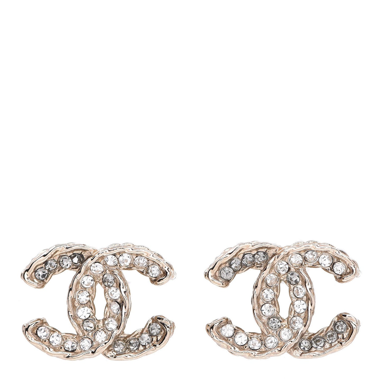 Crystal CC Earrings Light Gold