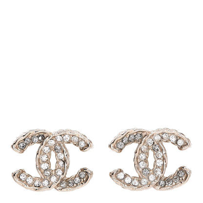 Chanel Crystal CC Earrings Light Gold 1 of 5
