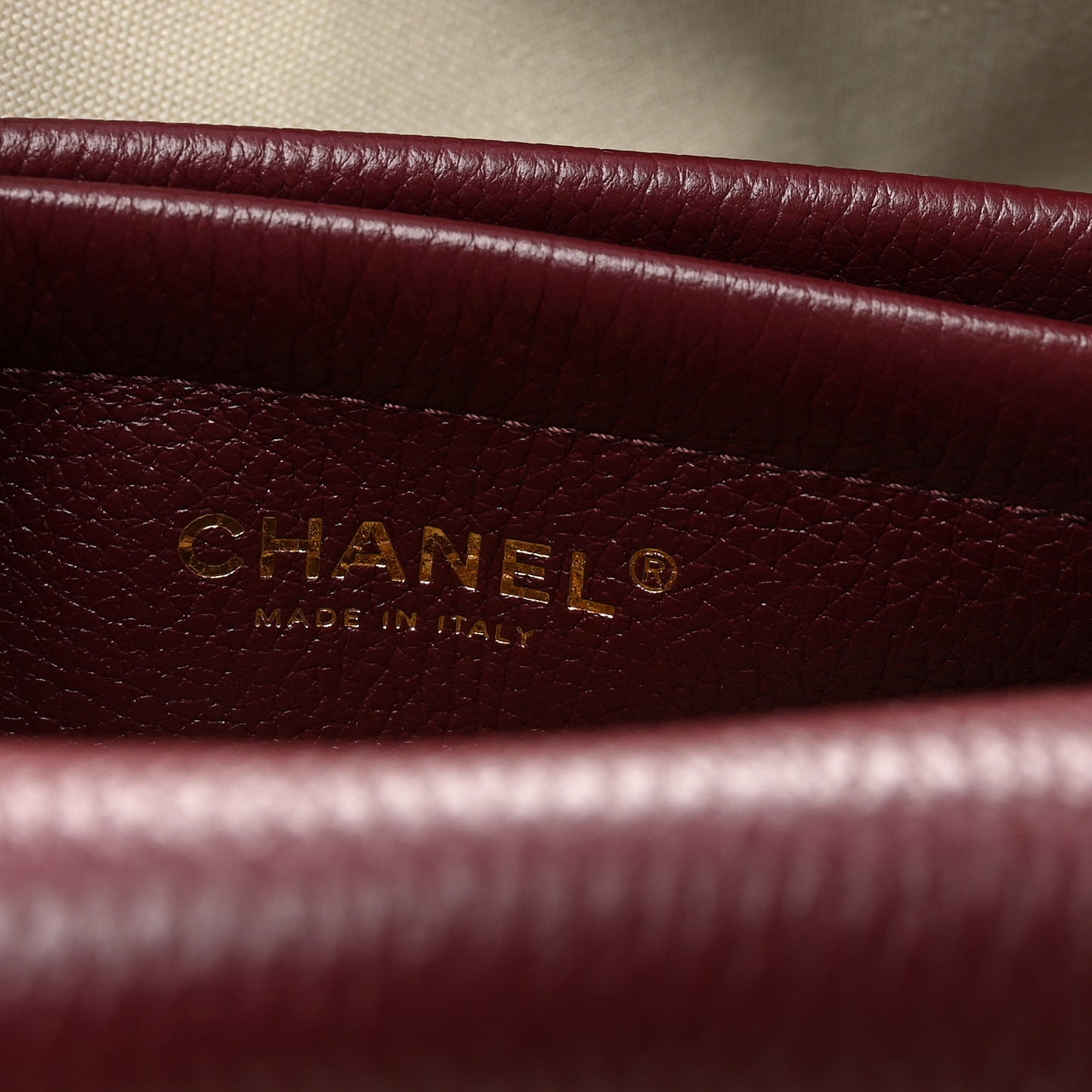 Grained Calfskin Stitched Urban Essentials Small Shopping Bag Burgundy