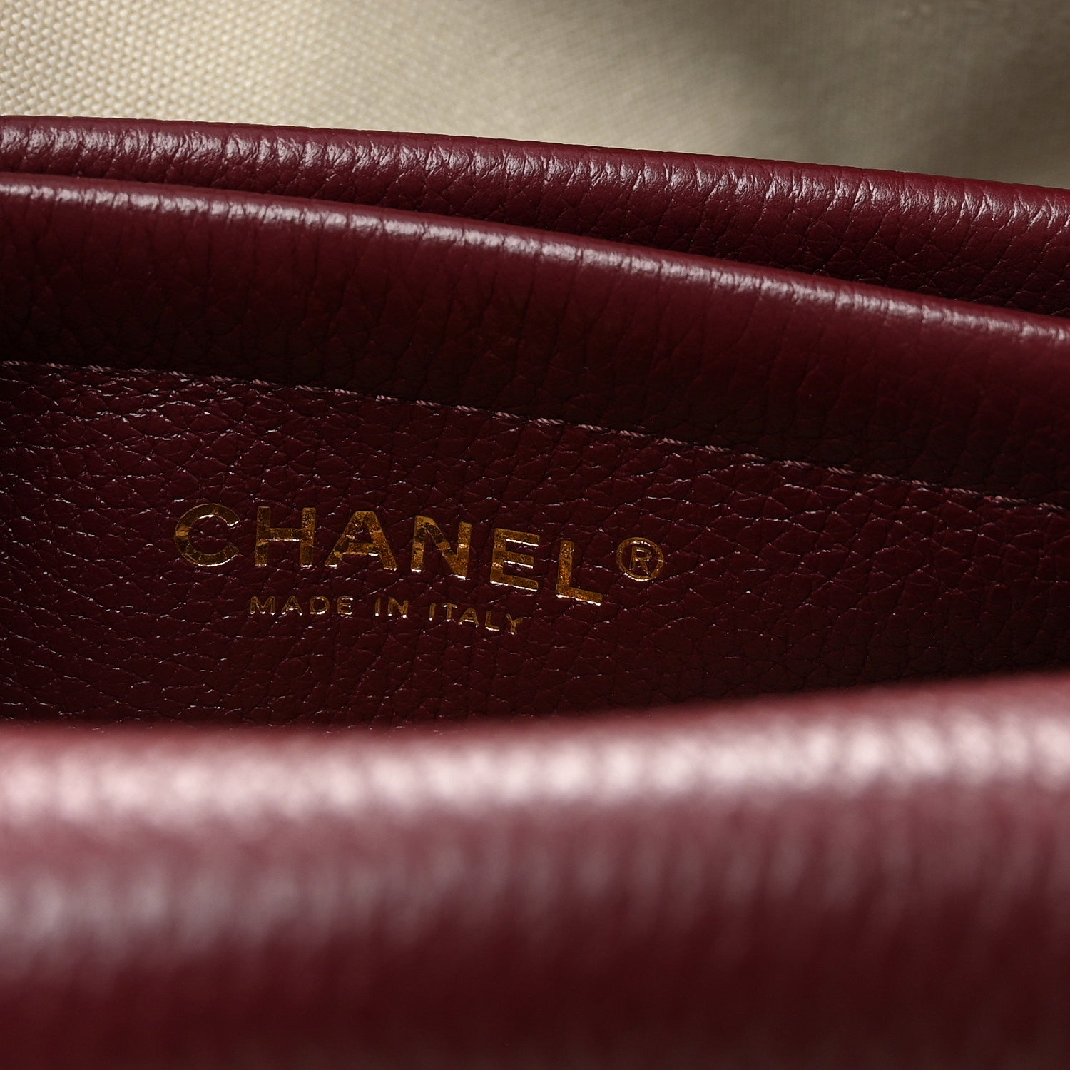 Chanel Grained Calfskin Stitched Urban Essentials Small Shopping Bag Burgundy 6 of 10