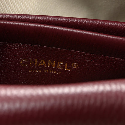 Chanel Grained Calfskin Stitched Urban Essentials Small Shopping Bag Burgundy 6 of 10
