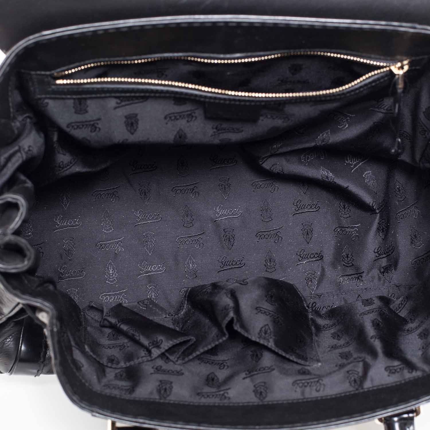 Gucci Leather Queen Tote Black 9 of 10