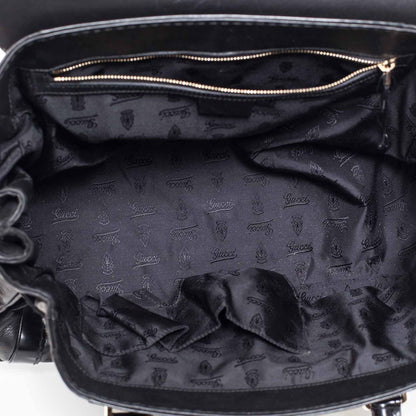 Gucci Leather Queen Tote Black 9 of 10