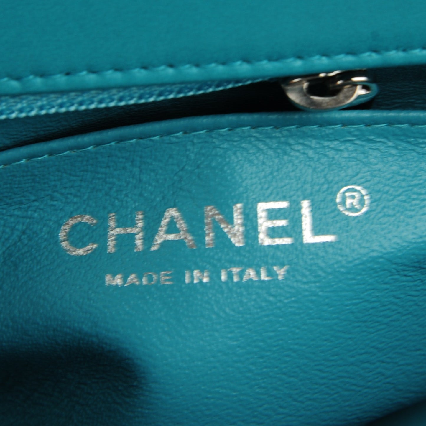 Lambskin Quilted Mini Rectangular Flap Turquoise