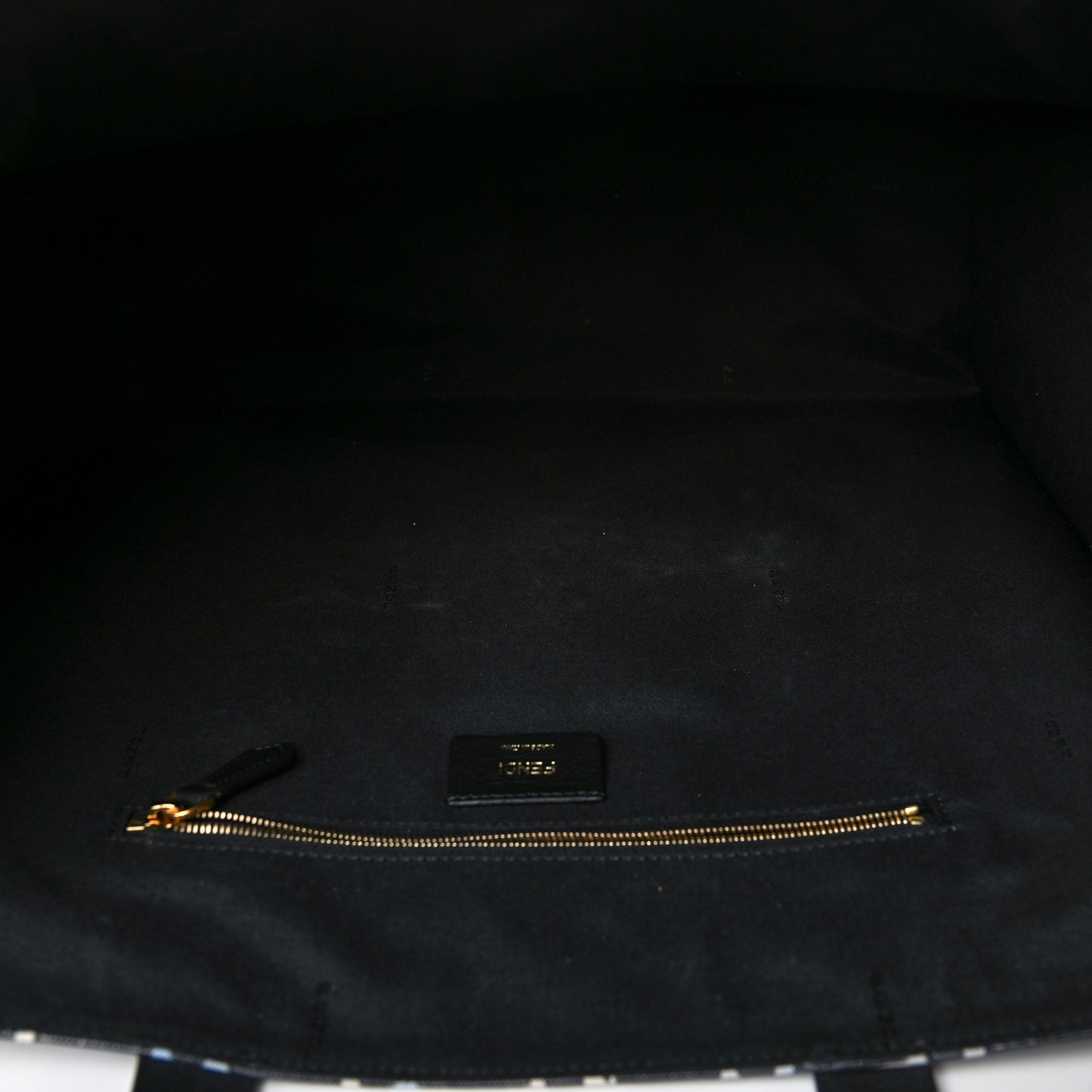 X JOSHUA VIDES Coated Canvas FF Cloudy Shopping Tote White Celeste Black
