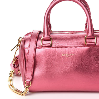 Saint Laurent Metallic Lambskin Classic Duffle Toy Pink 8 of 10