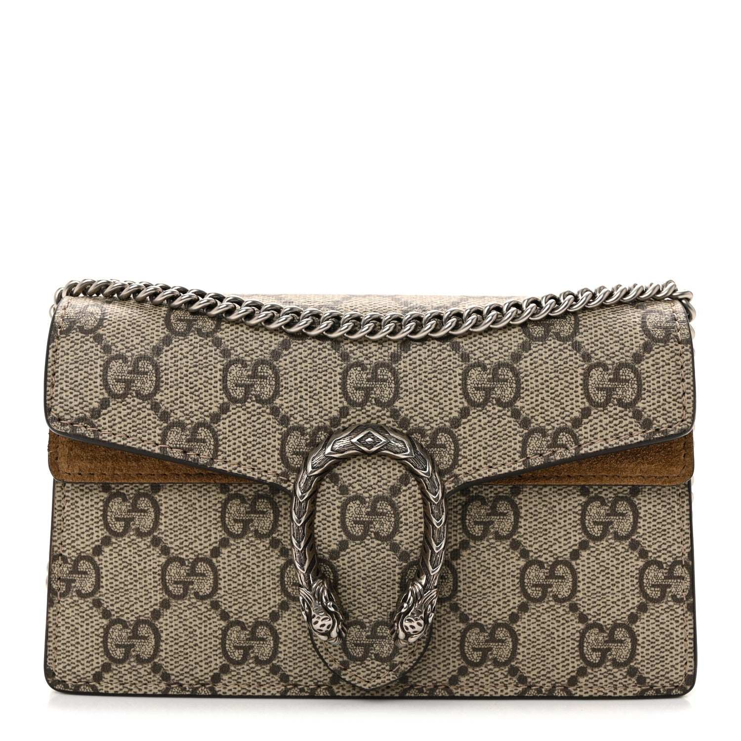 Gucci GG Supreme Monogram Super Mini Dionysus Shoulder Bag Taupe 1 of 12