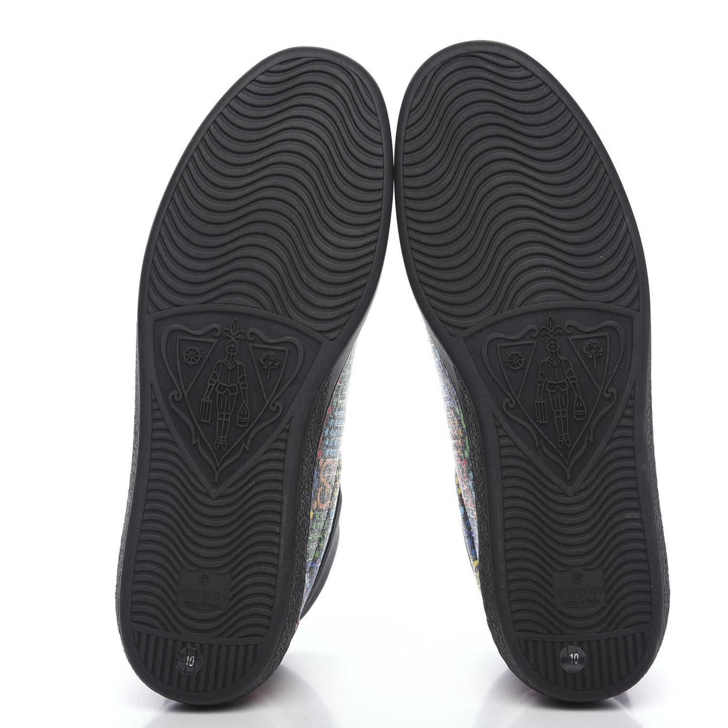 GG Supreme Monogram Psychedelic Mens High Top Sneakers 10 Black Multicolor