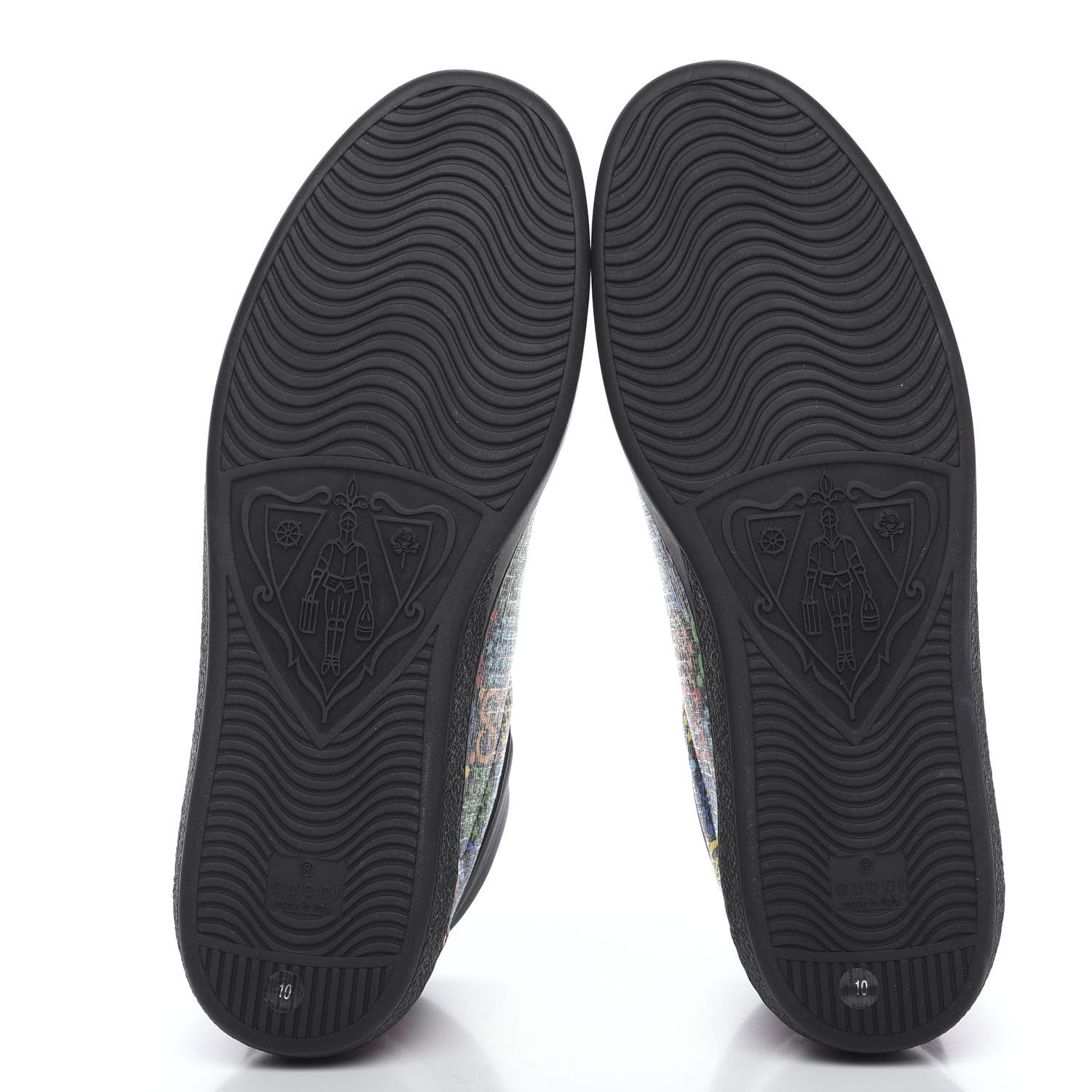 Gucci GG Supreme Monogram Psychedelic Mens High Top Sneakers 10 Black Multicolor 5 of 8
