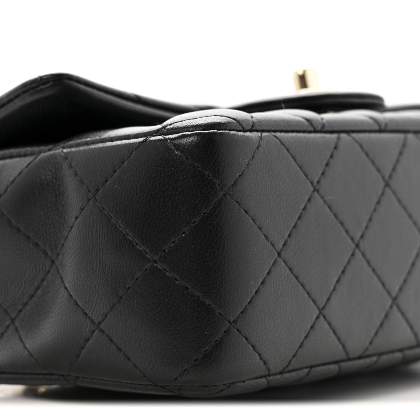 Lambskin Quilted Mini Rectangular Flap Black