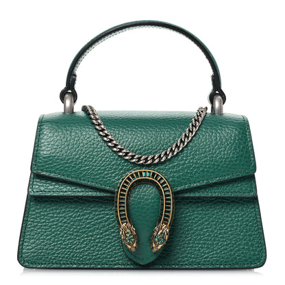 Gucci Dollar Calfskin Crystal Mini Dionysus Top Handle Bag Emerald 1 of 11