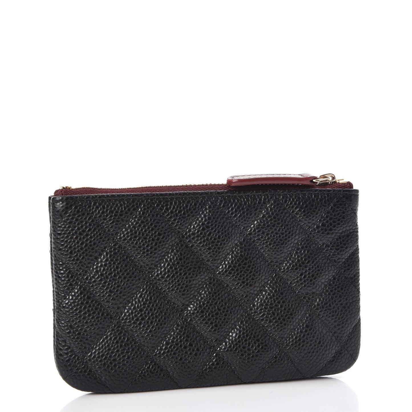 Caviar Quilted Small Cosmetic Case Black