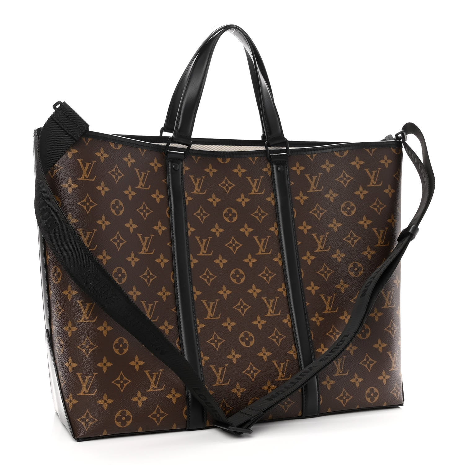 Louis Vuitton Monogram Macassar Weekend Tote GM 3 of 9