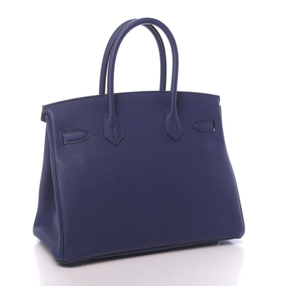Hermes Togo Swift Officier Birkin 30 Bleu Encre Rouge H 3 of 12