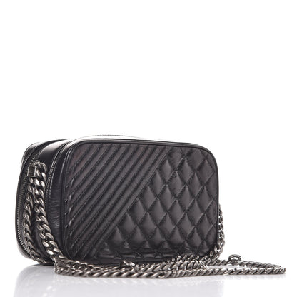 Chanel Glazed Calfskin Small Coco Boy Camera Case Black 3 of 9