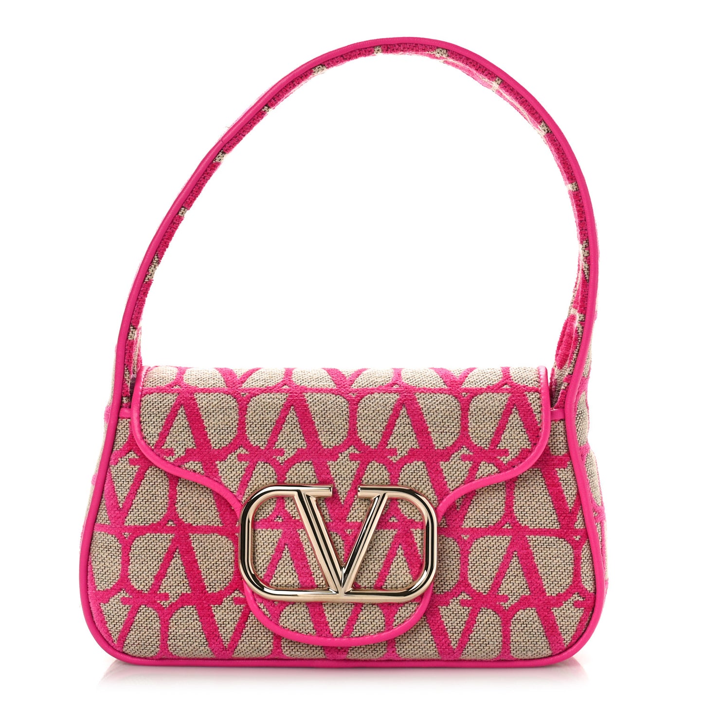 Toile Iconographe Nappa Vlogo Small Loco Hobo Bag Natural Pink PP