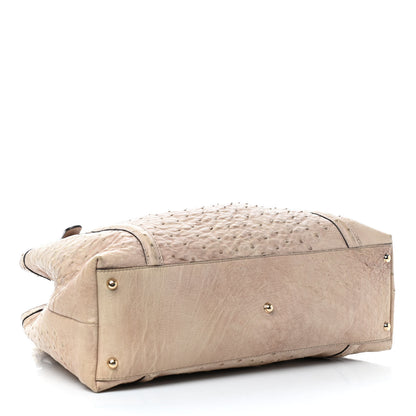 Gucci Ostrich Medium Britt Tote Beige 3 of 8
