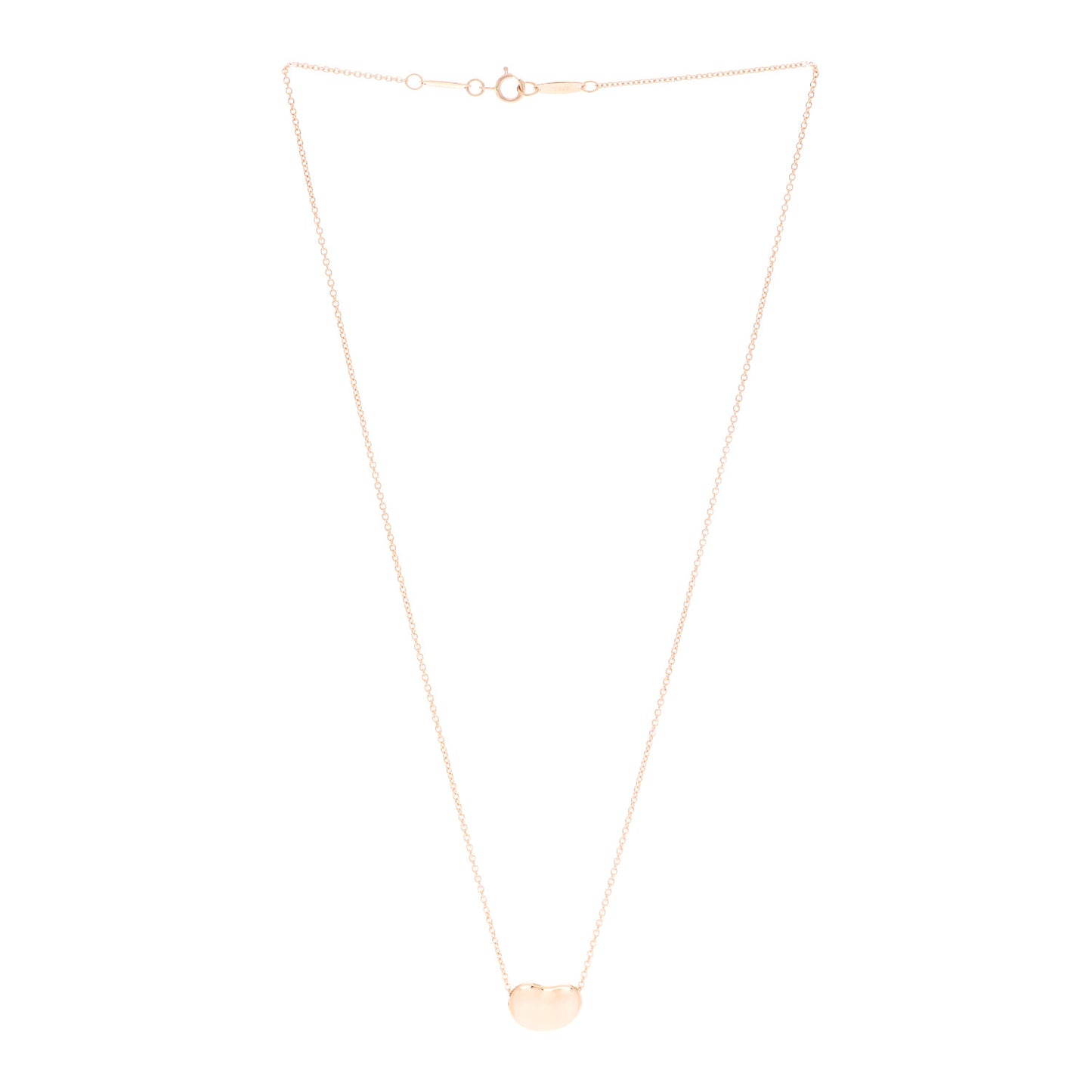 18K Rose Gold 12mm Elsa Peretti Bean Pendant Necklace