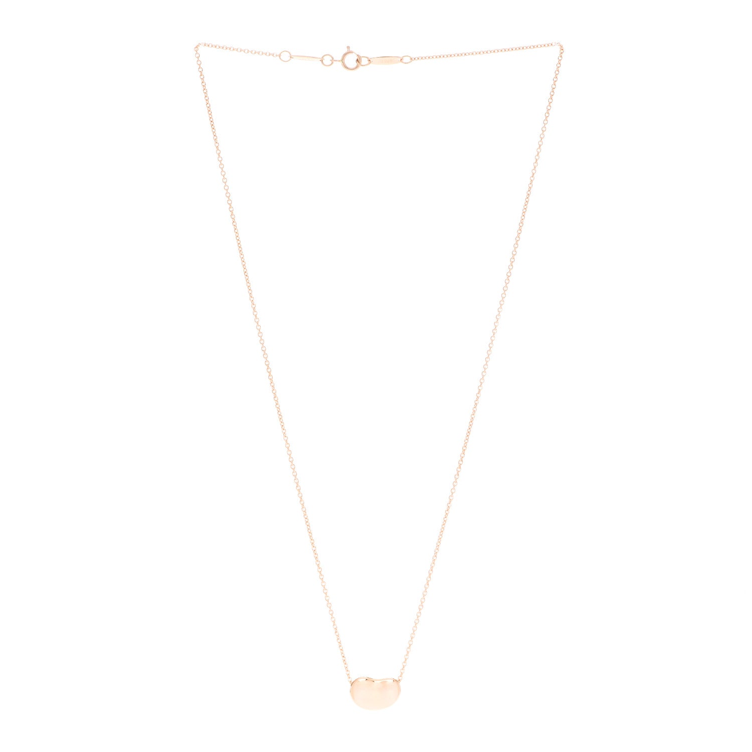 Tiffany 18K Rose Gold 12mm Elsa Peretti Bean Pendant Necklace 3 of 5
